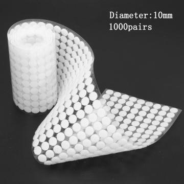 1000Pairs 10/15/20/mm Self Adhesive Fastener Tape Dots Strong Glue Magic Sticker Disc White Black Round Coins Hook Loop Tape