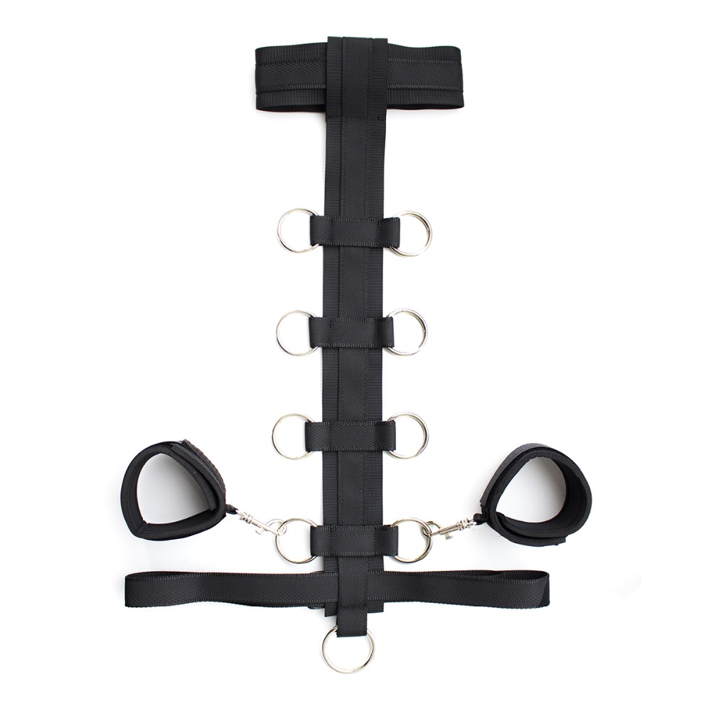 BDSM Set,Neck And Handcuffs Bondage Restraints, Armbinder Cuffs Connect with Sex Collar,Sexy Lingerie
