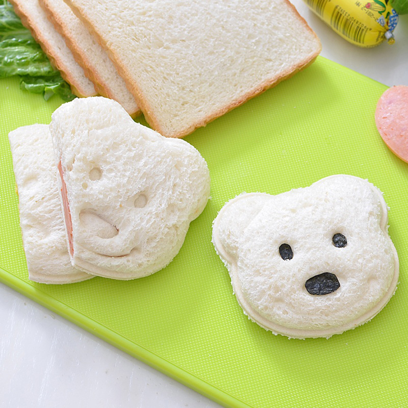 1pcs cute Yellow Bear Sandwich Toast Bread Making Cutter Creative Baking Mold Kitchen Tool