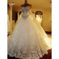 Luxury Crystaled Sparkle Wedding Dresses with Detachable Back Train Bridal Dresses Plus Size