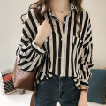 Fashion Womens Tops And Blouses 2020 Elegant Blouse Women Striped Blouse Shirt Long Sleeve Women Shirts Plus Size Tops 1728 50