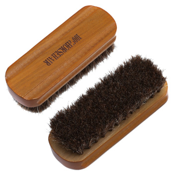 Horsehair Shoe Brush Polish Natural Leather Real Horse Hair Soft Polishing Tools Bootpolish Cleaning Brush For Suede Nubuck Boot