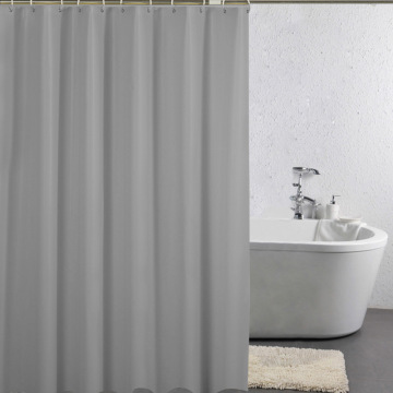 Solid Color Shower Curtain Modern Style Peva Bathroom Partition Curtain Waterproof Thick Bath Screens Metal Grommets Mildew Free