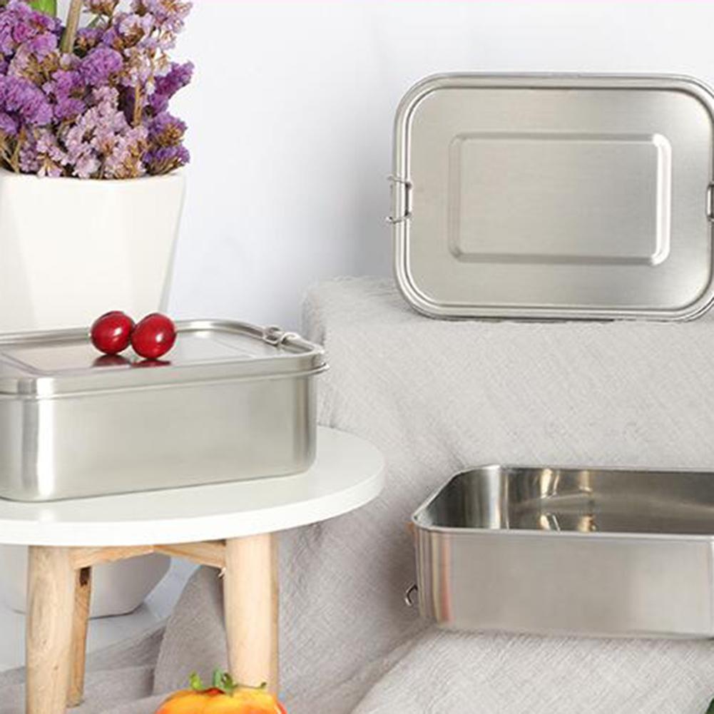 1200ML Lunch Box 304 Stainless Steel Food Container Kids Bento Box With Removable Separator Sealed Leak-Proof Thermal Metal Box