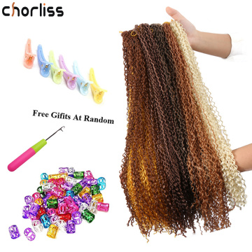 Chorliss Long Curly Crochet Braids 24‘’ Single Zizi Synthetic Kinky Twist Crochet Braid Hair Box Braids hair faux locs For Women
