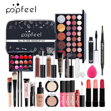 MakeUp Sets Cosmetics Kit Eyeshadow Lipstick Eyebrow Pencil Lip Gloss Professional Makeup Brush Powder Puff Gift with Makeup Bag