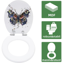 MDF Toilet Seat Soft Close in butterfly Patterns