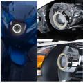 Led Angel Eye Headlight Projector Lenses 2.5 Inch Bi-Xenon Full Kit with H1 Led Bulbs White Red Blue Halo for H4 H7 Car Retrofit