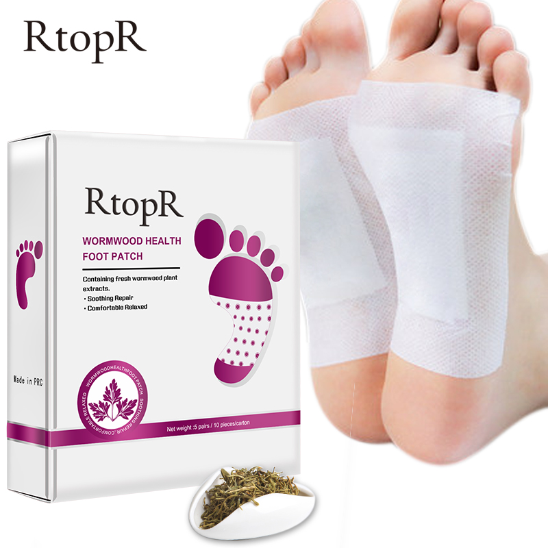 10pcs Wormwood Health Body Detox Foot Patch Effective Improve Sleep Quality Organic Detox Beauty Slimming Feet Cleansing Patch