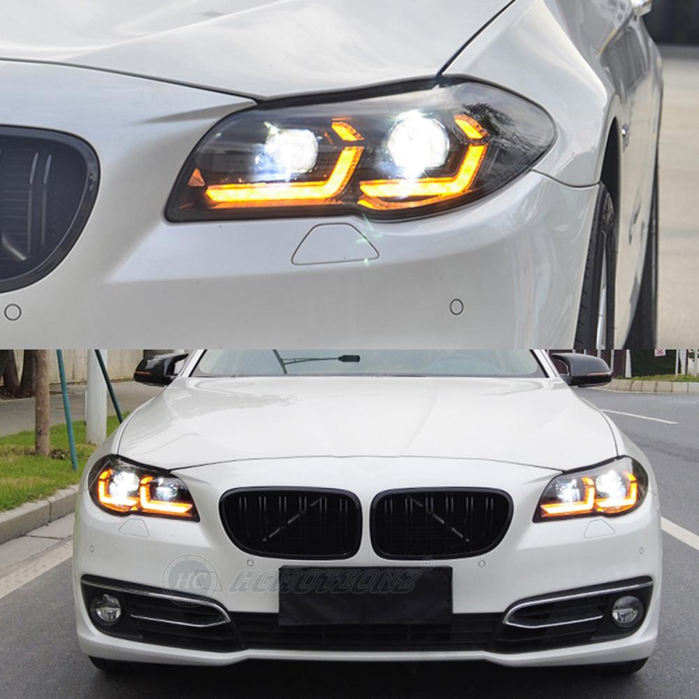 HCMOTIONZ Car Front Lamps Assembly fit Xenon version without AFS 2018-2020 DRL LED Headlights For BMW F10 F18