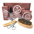 6pcs/set Beard Kit Styling Tool Men Beard Oil Comb Beard Brushes Moisturizing Wax Cream Styling Scissors Beard Care Set
