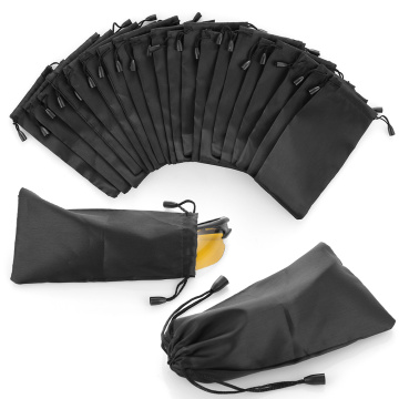 5Pcs Black Portable Soft Cloth Sunglasses Bag Microfiber Dust Waterproof Storage Pouch Glasses Carry Bag Eyewear Case Container