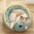 Hot Sell Pet Cat Bed Dinosaur Round Small Dog Beds for Cats Lovely Puppy Mat Soft Sofa Mat Nest Warm Kitten Sleep Mats Products