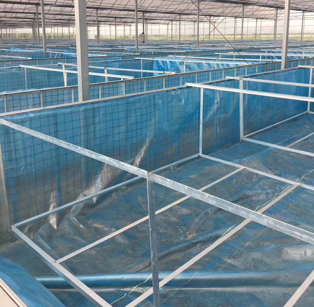 transparent blue woven pond liner