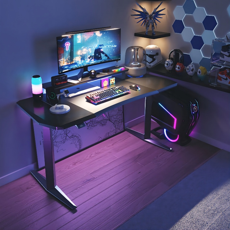 Black E Sports Game Standing Desk