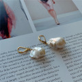 RUIYI Irregular Baroque Pearl Drop Earrings for Women 925 Sterling Silver Nordic Style Earrings Female Eleagnt Luxury Jewelry