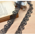 5 Yards 2.5cm White Black Flowers Wave Embroidery Lace Embroidered Water Soluble Lace Trim Fabric Ribbon