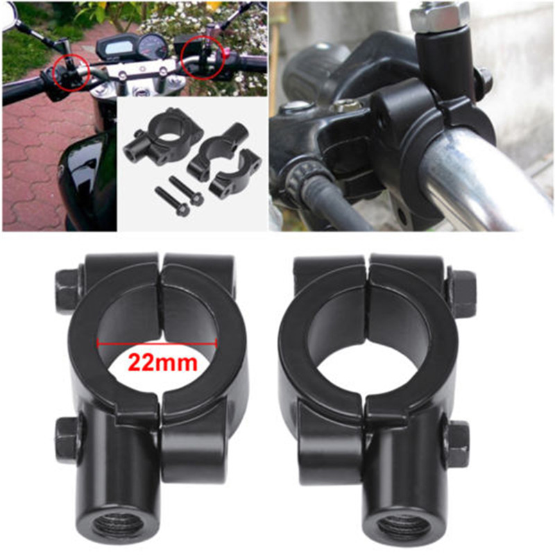 1pcs 10mm 7/8" Motorcycle Rearview Handlebar Mirror Mount Holder Adapter Clamp Side Mirrors Accessories Pair