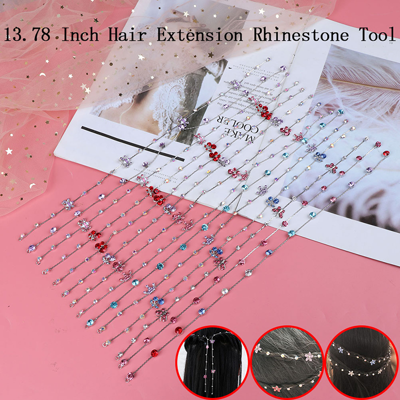 1Pcs Rhinestone Hair Braid Jewelry Chain Girl Hair Extension Tool Glitter Braid Hairpin Bridal Wedding Hair Accessories