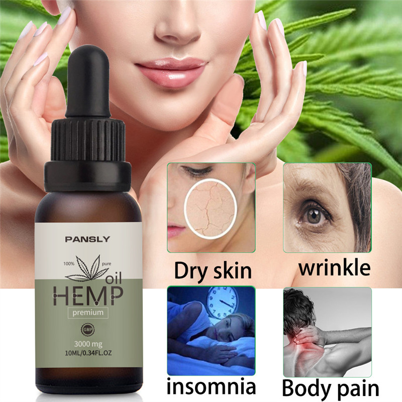 Pansly Hemp Oil, 100% Natural Sleep Aid Anti Stress Hemp Extract Drops for Pain, Anxiety & Stress Relief, 3000mg Contains cbd