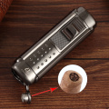 GALINER Metal Cigar Lighter 4 Flame Jet Gas Lighters Butane Torch Cigarette Lighter Refillable W/ Cigar Punch Drill
