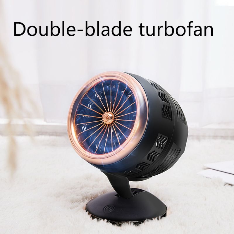 Portable Mini Table Fan Handheld 2 Speed USB Rotatable Double Leaf Cooler Low Noise Personal Desktop Air Circulator