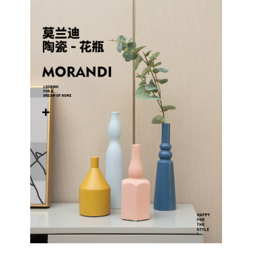 Ceramic Flower Vase Nordic Decoration Home Morandi Color Matte Design Vase Wedding Decoration Gift