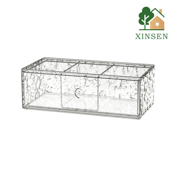 3-Grid Clear Vanity Storage Box