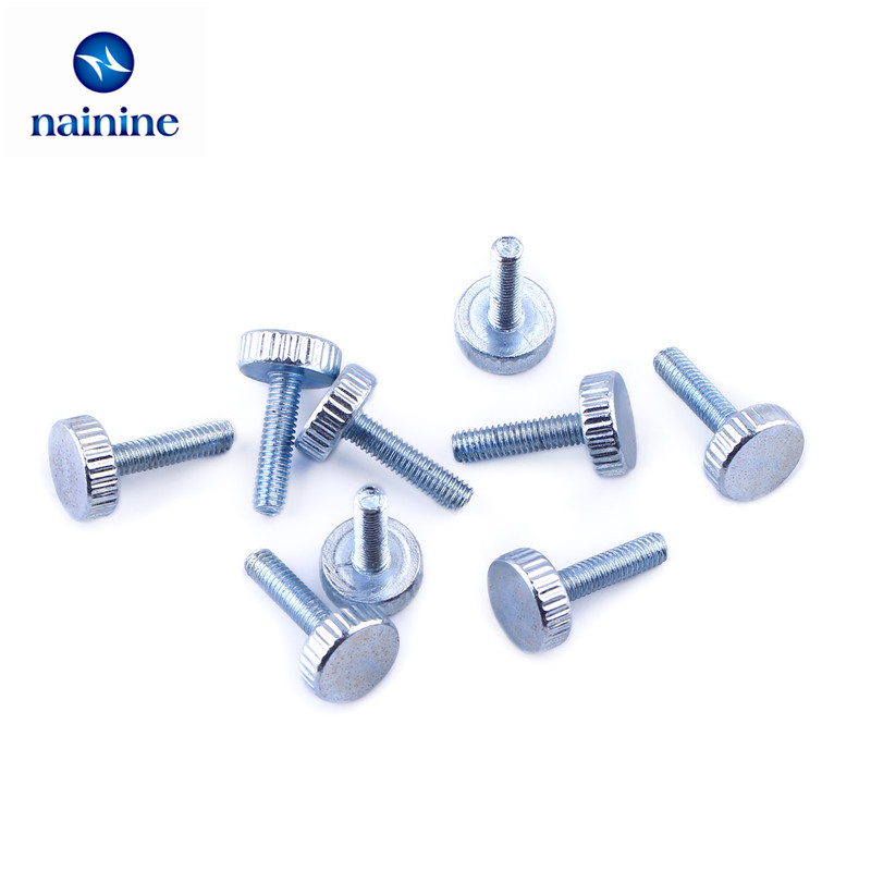 GB835 M3 M4 M5 M6 M8 M10 Knurling Flat Head Knurled Thumb Screw Hand Tighten Computer Screws DIN653 B023