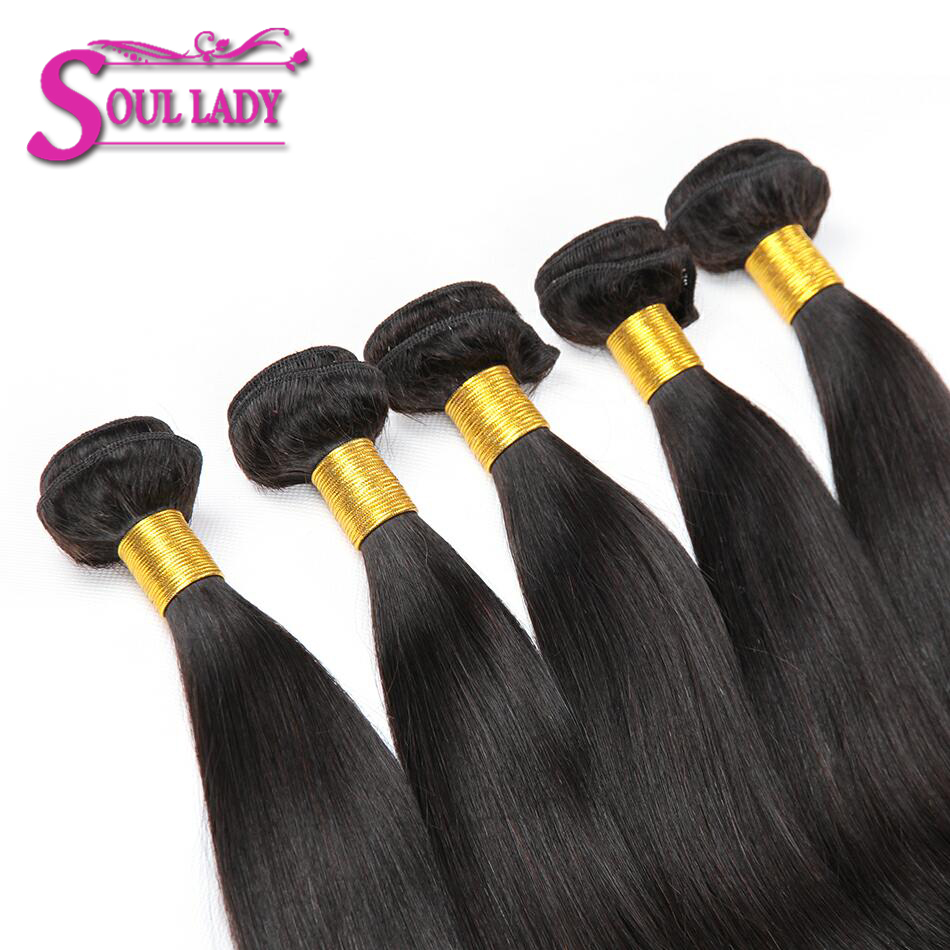 Soul Lady Cambodian Straight Hair 3 Bundles Natural Color 8-28 inches Natural Color Remy Hair Bundles 100% Human Hair Extensions