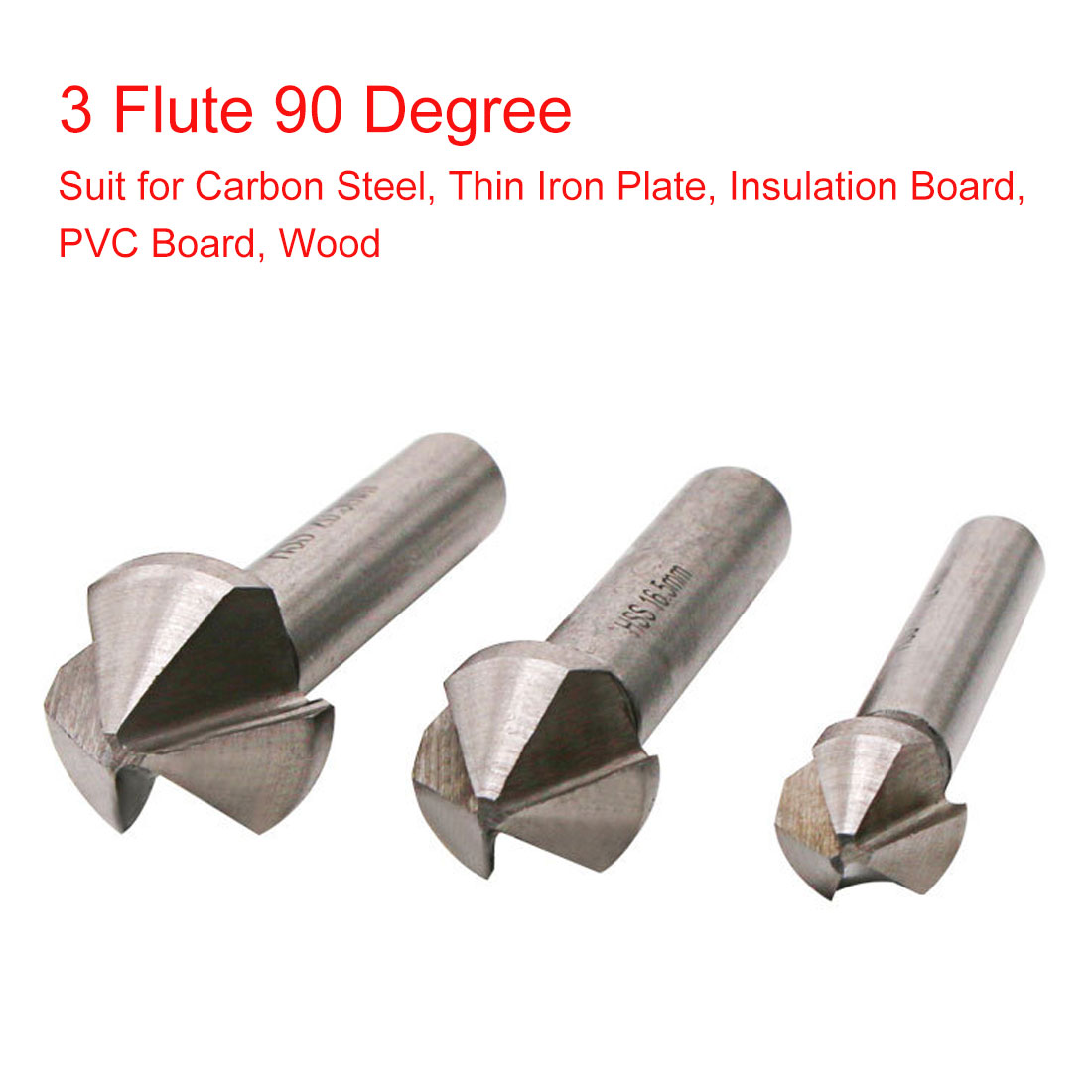 3 Flute 90 Degree 6pcs/1pcs Countersink Drill Bit Round Handle HSS Wood Steel Chamfer Cutter 6.3-20.5mm for Carbon Steel/ PVC