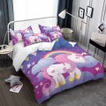 Disney Cartoon Purple World Unicorn Rainbow Stars Bedding Set Baby Kids Boys Girls Bedroom Decoration Duvet Covers Pillowcase