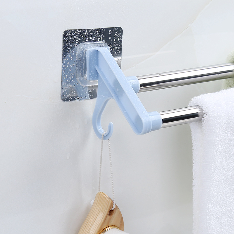 Punch-free Towel Rack Bathroom Bathroom Stainless Steel Double Pole No Trace Adhesive Towel Hanging Rod Drying Towel Rack Hanger