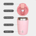 New Design 304 Stainless Steel Vacuum Flask With Straw Portable Travel Leakproof Thermos Cup 2 Usage Insulated Coffee Mug 350ml