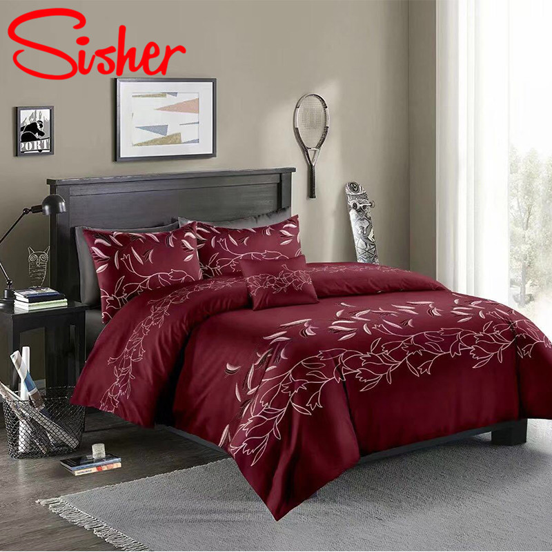 Luxury Bedding Sets Classic Solid Color Lace Printing Single Size Duvet Cover Set Double Queen King Quilt for home /No Bed Sheet