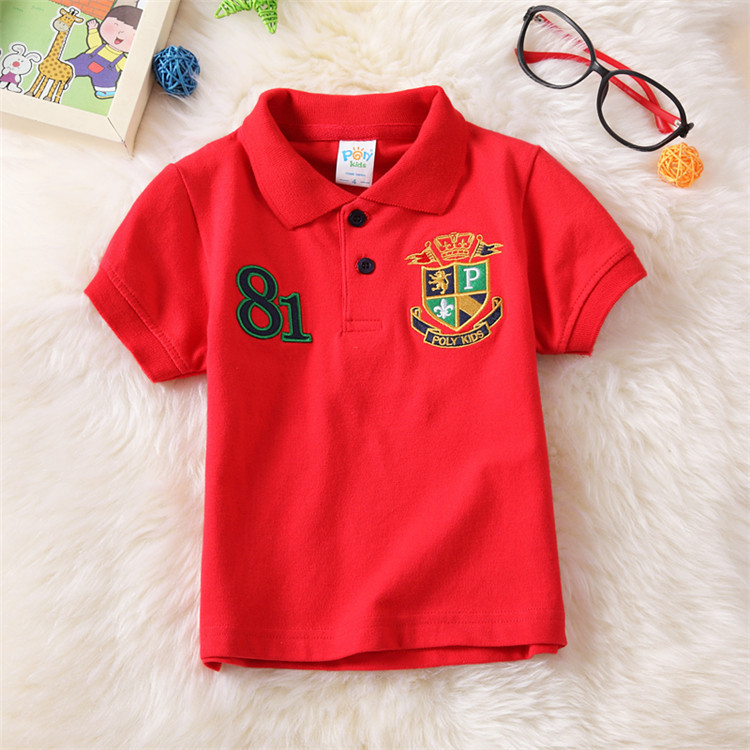 Baby Boy polo Shirts Kids Boys Cotton Sports Short Sleeve Shirt Embroidery Badge Boy Tops Fashion Baby Boy Clothes 2-12 Years