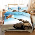 Tank Bedding Set War Tank Duvet Cover 3D Aircraft Tank Firing Bedspreads 3pcs Comforter Cover for Men Boys