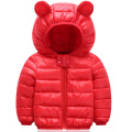 Hooded Down Coat Childrens' Winter Jacket Solid Cute Ears Outerwear Boys Girls Winter Baby Girl Winter Clothes Kids Down Jacket