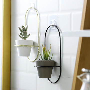 Nordic Style Ceramic Flower Pot Planter Iron Flower Hanging Frame Plant Holder Green Plant Flower Pot Home Office