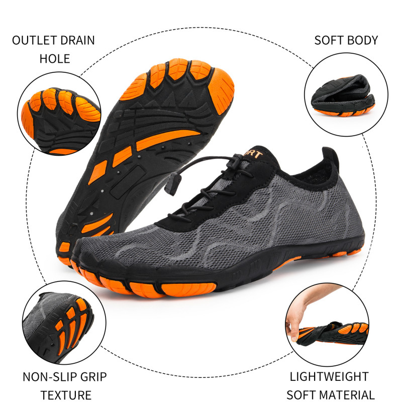 Men's Quick-Drying Water Shoes Breathable Beach Shoes Swimming Diving Shoes Lightweight Soft Hiking Shoes Sea Sports Shoes