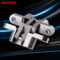 2PCS NAIERDI 304 Stainless Steel Hidden Hinges Seven Size Invisible Concealed Folding Door Hinge For Kitchen Furniture Hardware