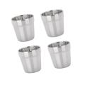 MagiDeal 4pcs Stainless Steel Mini Double Layer Camping Travel Home Water Mug Cup 180ml for picnic dinner party camping