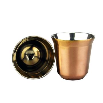 80ml Double Wall Stainless Steel Espresso Cup Insulation Nespresso Pixie Coffee Cup Capsule Shape Cute Thermo Cup Coffee Mugs