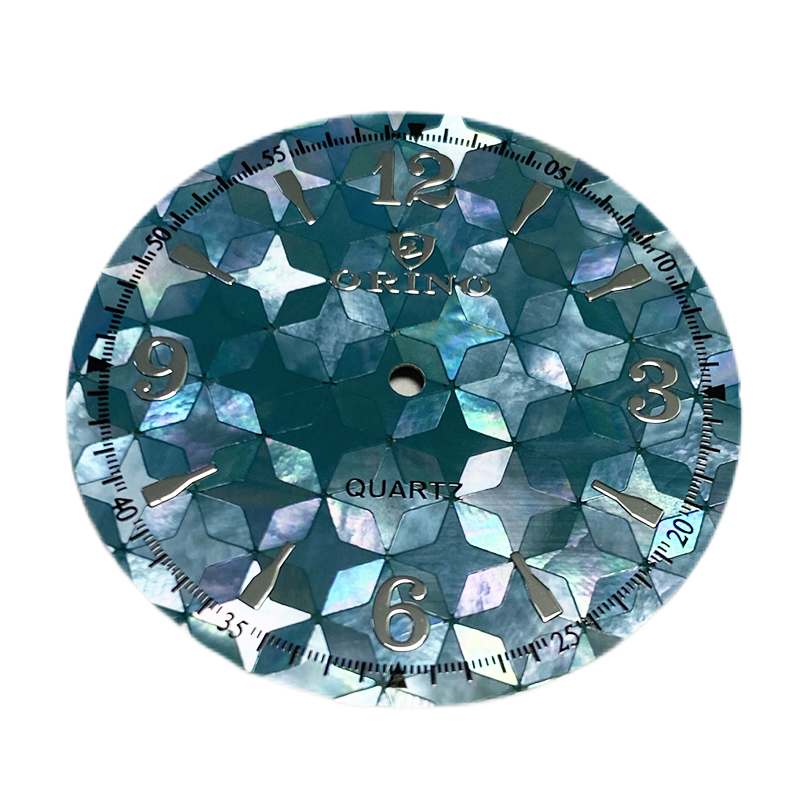 Blue MOP mosaic watch dial 
