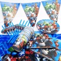 82pc/set Superhero Avengers Kids Birthday Decoration Supplies Tableware Plates cups napkin straw tablecloth Baby Shower Favors