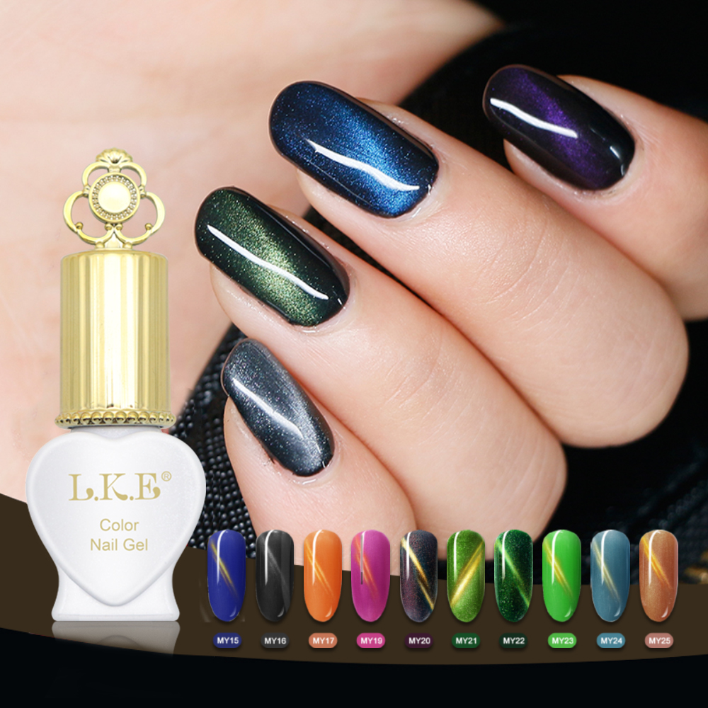 L.K.E.Magnet Nail Gel Polish 9D Cat Eye UV Gel Nail Polish Chameleon Magnetic Gel Varnishes Soak Off Enamel