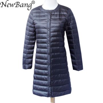 NewBang Brand Down jacket female Long Duck Down Jacket Women Lightweight Warm Linner Slim Portable Single Breasted Coat