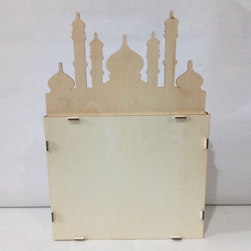 Wood Eid Mubarak Ramadan Advent Calendar Countdown Drawer Muslim Islamic Castle H55A