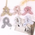 Women Striped Hair Ring Rope Bow knot Scrunchies Ponytail Holder Tie Girl Hairbands Elastic Hair Bands Hair Accessories