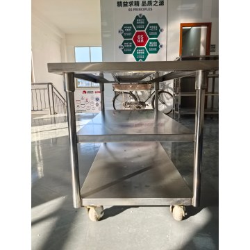 Three-tier stainless steel mobile workbench